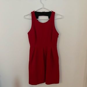 Anthropologie red textured sleeveless dress; perfect for holiday parties!
